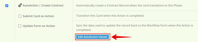 Edit AutoAction Values