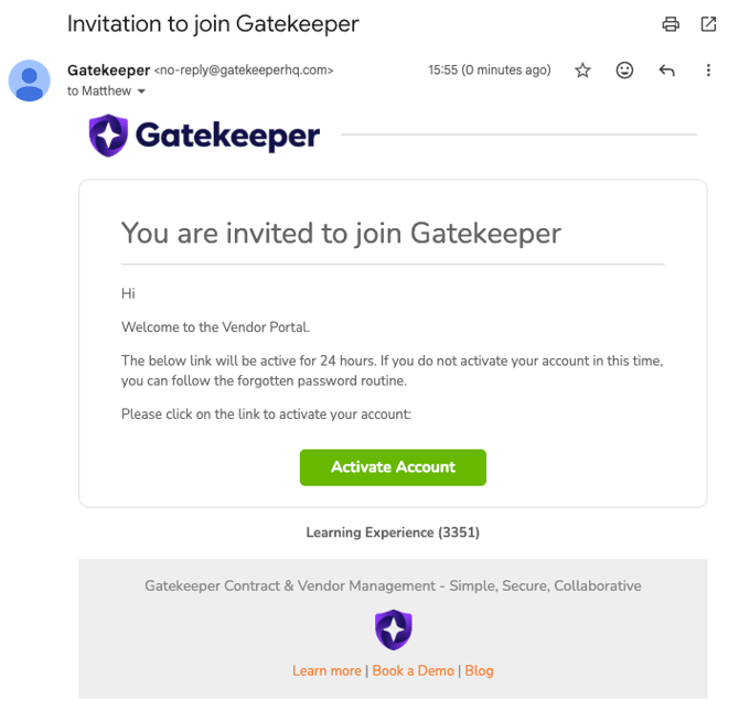 GK invitation email