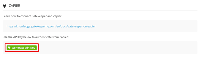 Generate API key