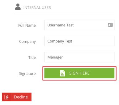 Internal eSign | SIGN HERE