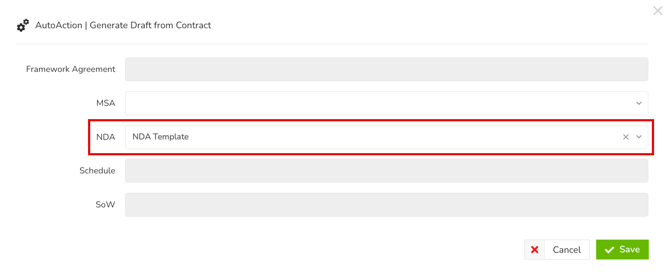 NDA select template