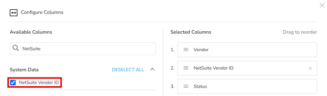 NetSuite D column