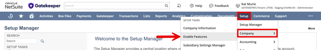 NetSuite Enable Features