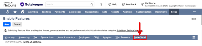 NetSuite suitecloud tab