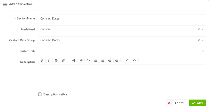 add contract dates section