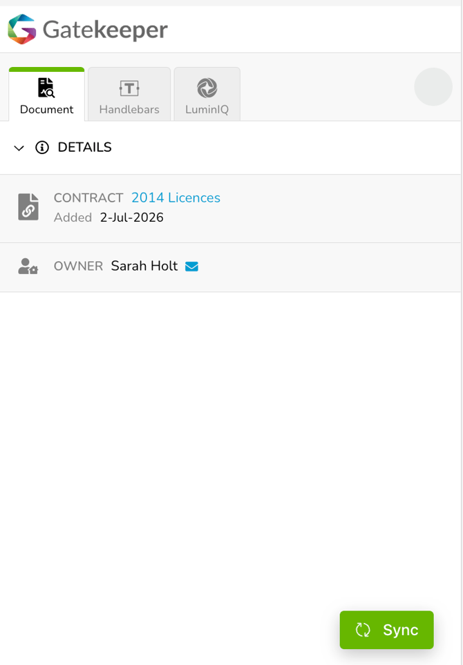 add in - document