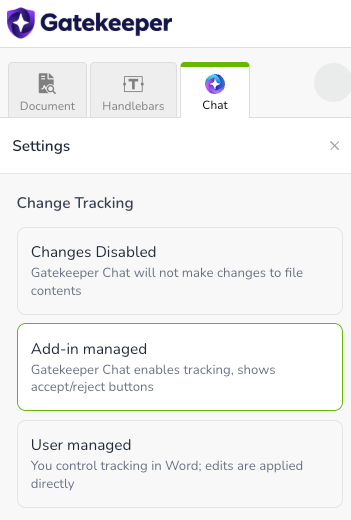 add in chat settings