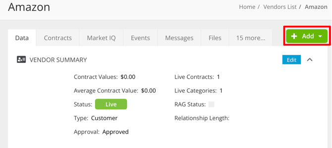 add risk - vendor record