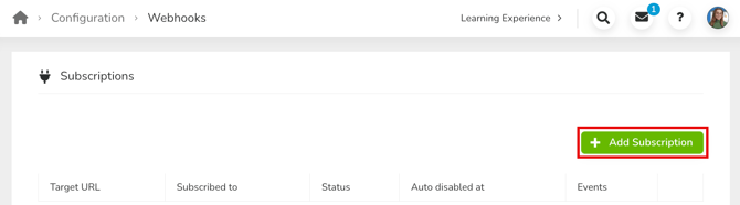add webhook subscription