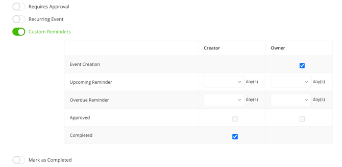 additional settings