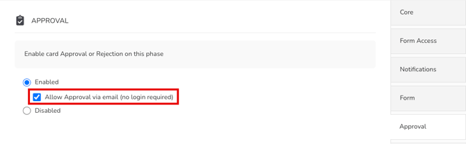 allow approval via email
