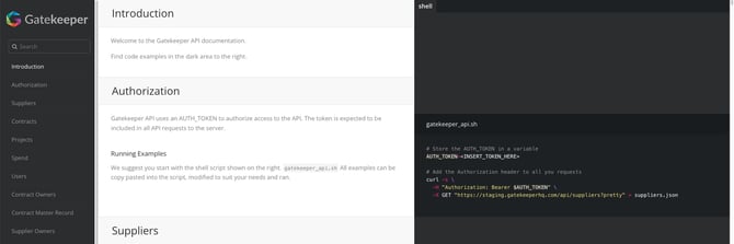 api docs