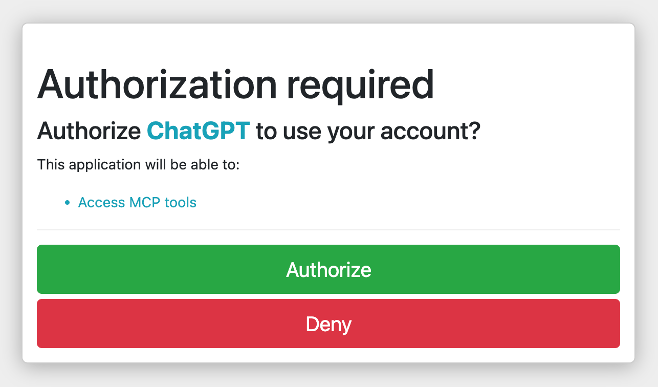 authorize ChatGPT