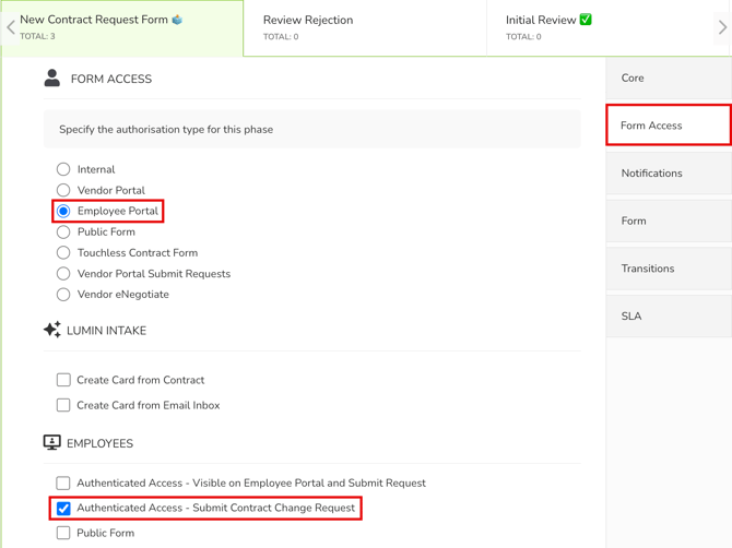 change request setting