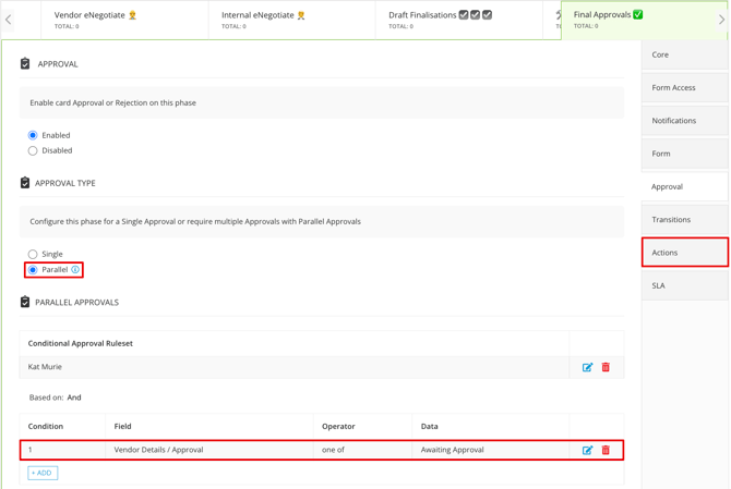conditional approval on contract request