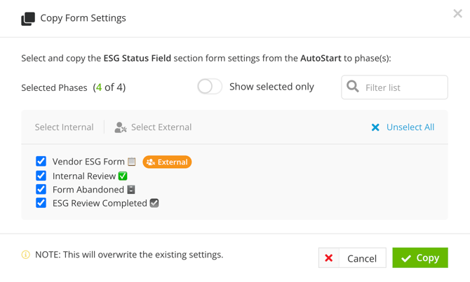copy form settings