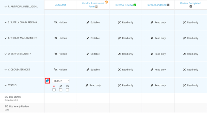 copy status field