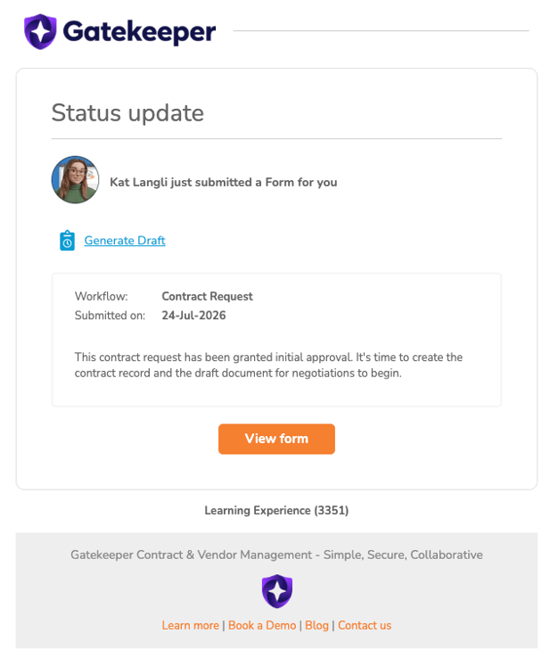 create draft notification