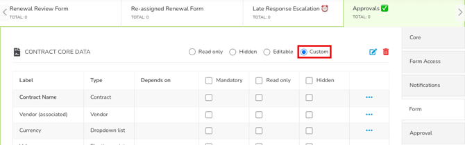 custom section visibility