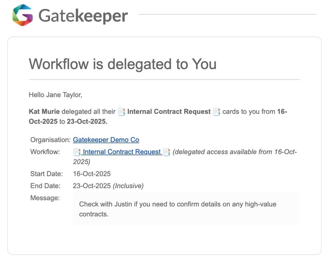 delegation email