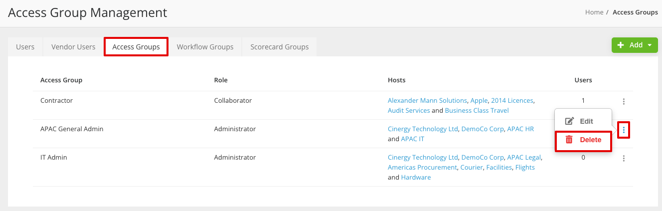 Manage Access Groups (RBAC)