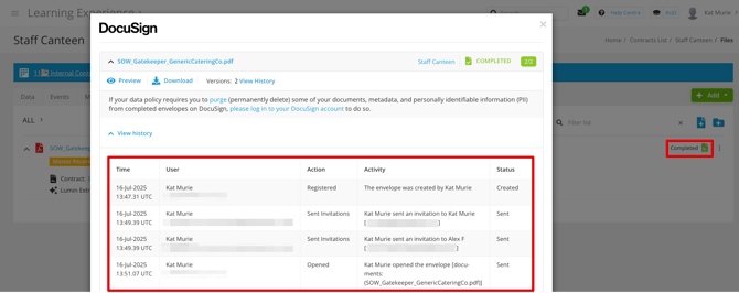docusign from the repository-1