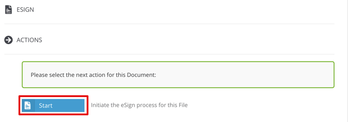eSign Start Button
