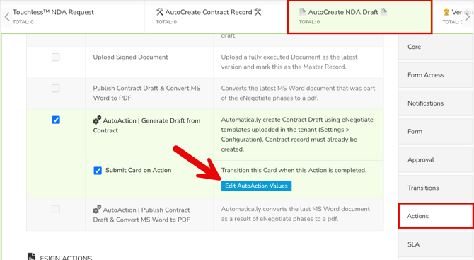 edit AA values NDA WF