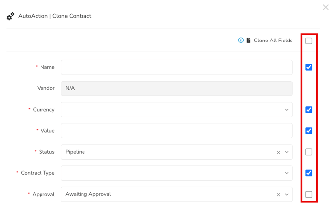 edit AA values clone contract