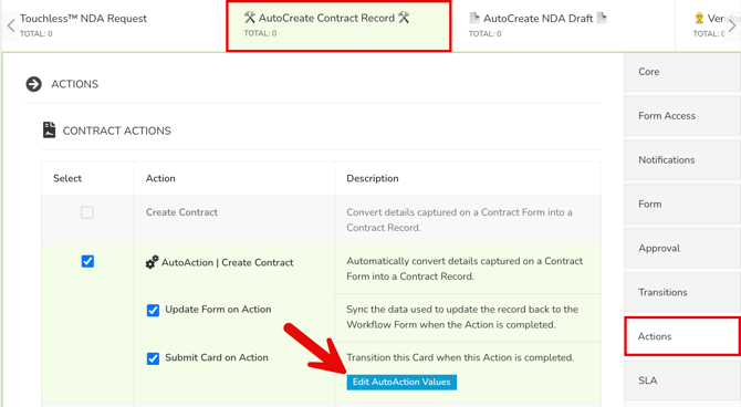 edit AA values create NDA