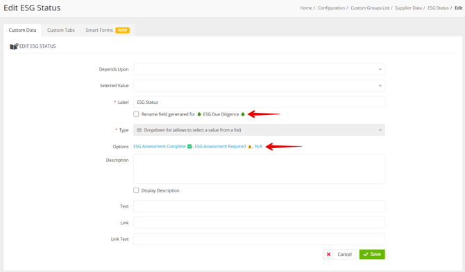 edit custom field