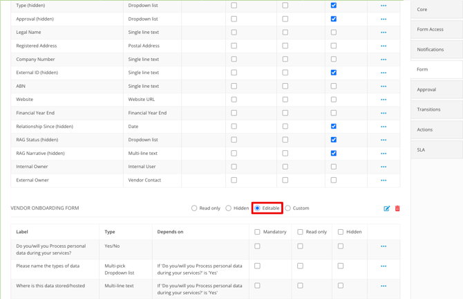 editable radio button
