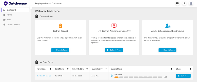 employee portal dashboard