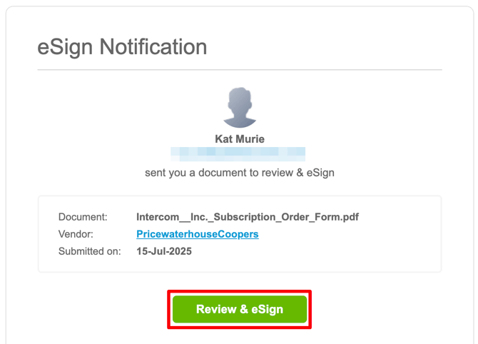 esign notification