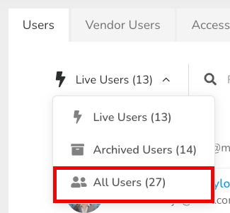 filter for all users