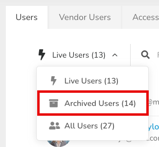 filter for archived users
