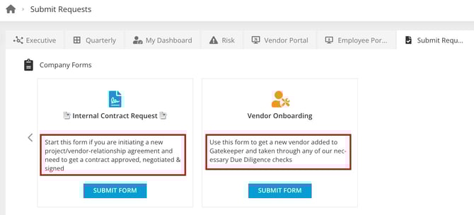 form descriptions