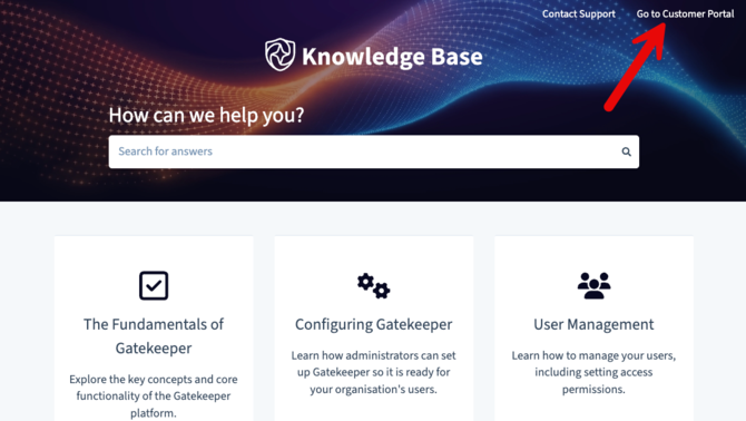 go to customer portal