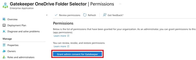 grant admin consent