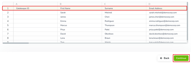 header selection users