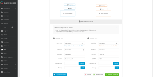 eSign Preparation Screen