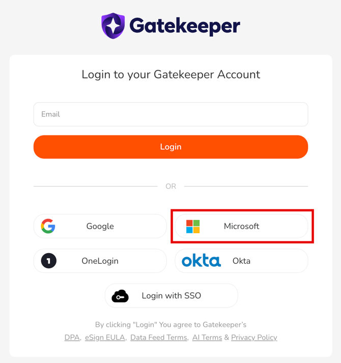 log in with MS