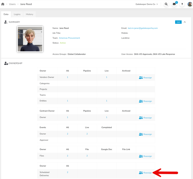 reassign scheduled deliveries