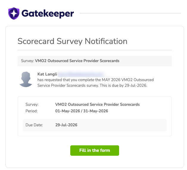 scorecard survey notification email
