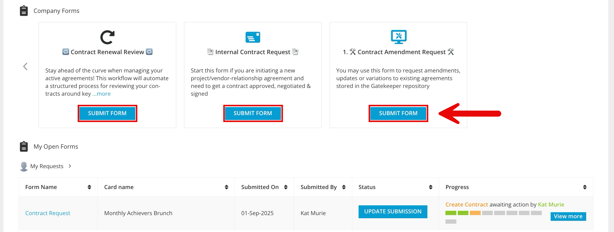 Configure Employee Portal Request Forms