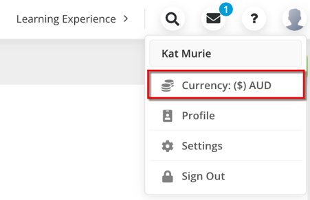 top bar currency