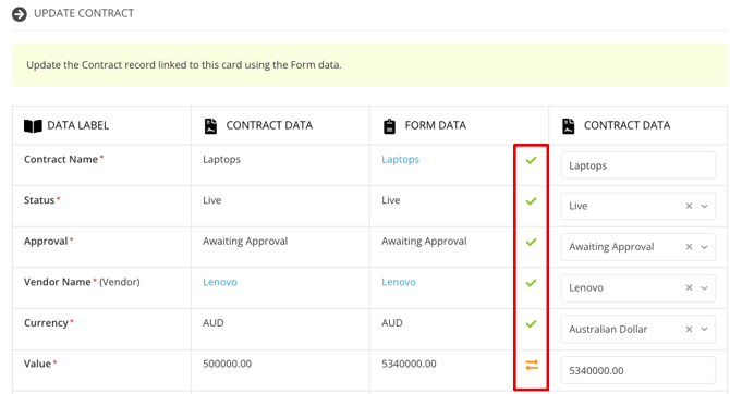 update contract
