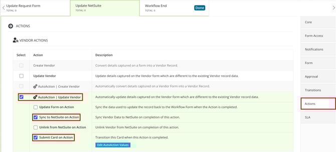 update netsuite actions