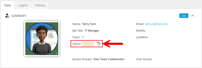 user status history
