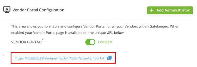 vendor portalURL-1